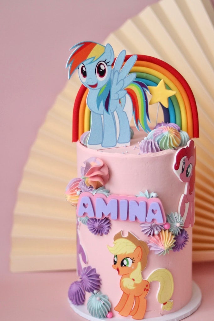 How to make M&M PIÑATA Rainbow Cake | My Little Pony Cake Idea by  CakesStepbyStep - YouTube